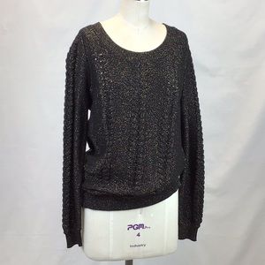 MICHAEL Michael Kors Black Metallic Crewneck Sweater